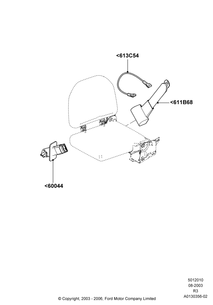 10B - Rear Seat Belts, Super Cab - 4 Door; 04/AUG/2003-16/DEC/2011