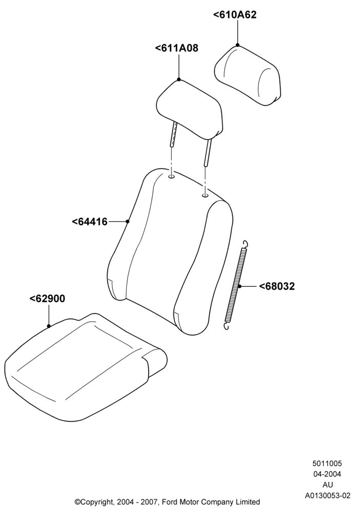 05D - Front Seat Covers, 3 Door, 5 Door Sedan; 05/APR/2004-27/AUG/2007