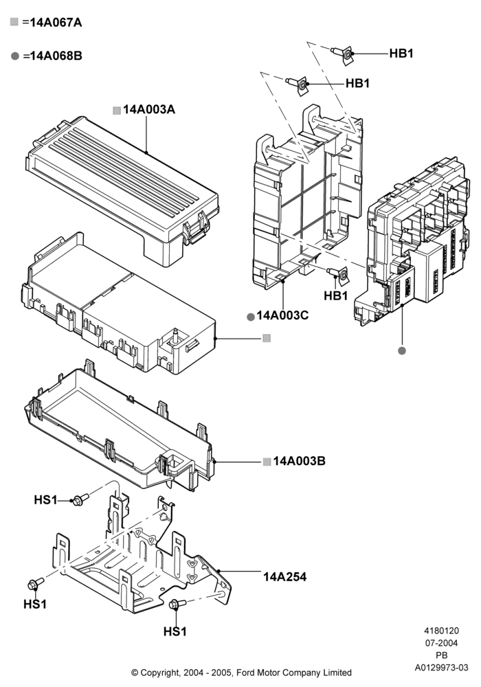 20B - Fuses, Holders and Circuit Breakers, Fuse panels and Relay panels; 12/JUL/2004-04/JUN/2007