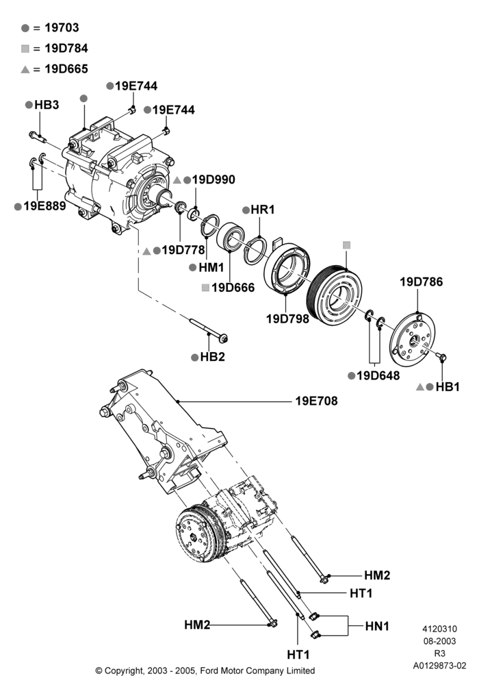 Air Conditioning Condensr/Compressr, 4.0L V6 12V SOHC EFI, With Air Conditioning, Compressor Assy