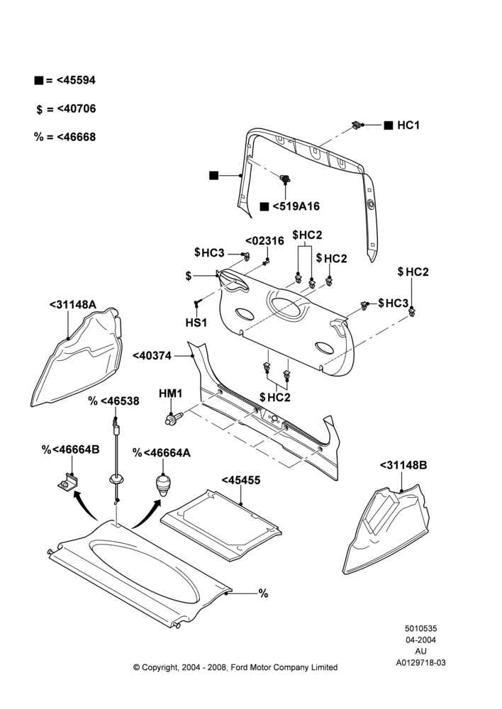 35F - Load Compartment Trim, 3/5 Door Sedan; 05/APR/2004-27/AUG/2007