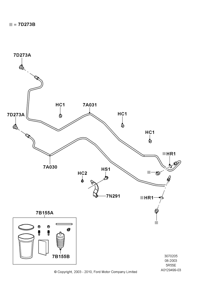 05E - Transmission Cooling Systems, 2.3L 4V NA I4 Petrol, 5R44E/5R55E - 5 Speed Auto Trans; 04/AUG/2003-16/DEC/2011
