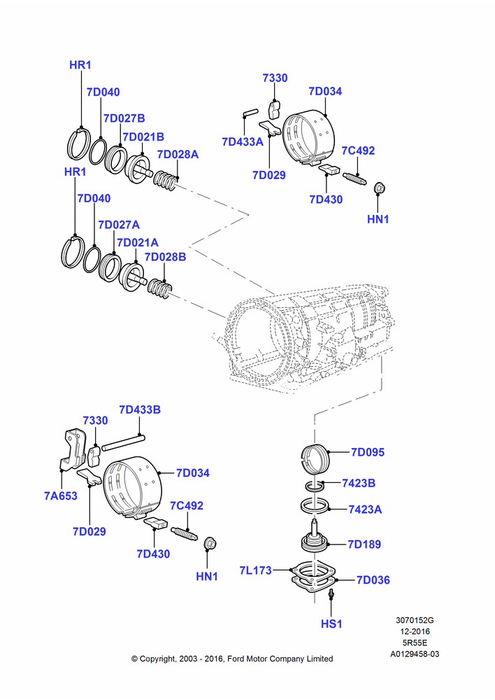 52G - Automatic Transmission Components, 2.3L 4V NA I4 Petrol, 5R44E/5R55E - 5 Speed Auto Trans; 04/AUG/2003-16/DEC/2011