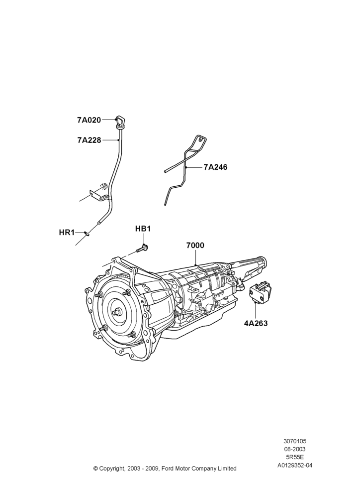 05E - Auto Trans Assy & Speedometer Drive, 2.3L 4V NA I4 Petrol, 5R44E/5R55E - 5 Speed Auto Trans; 04/AUG/2003-16/DEC/2011