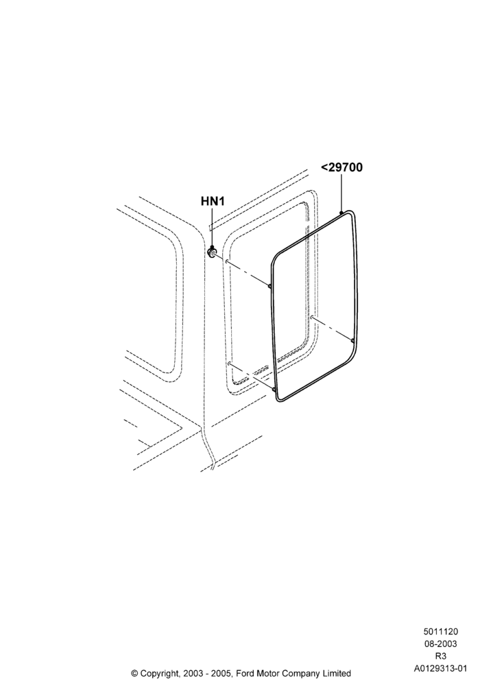 20B - Side Windows, Super Cab - 4 Door; 04/AUG/2003-16/DEC/2011