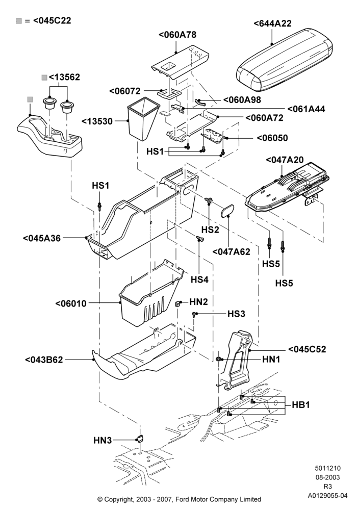 10B - Console - Floor, Less Audiophile Sound System, With Full Floor Console; 04/AUG/2003-14/SEP/2009