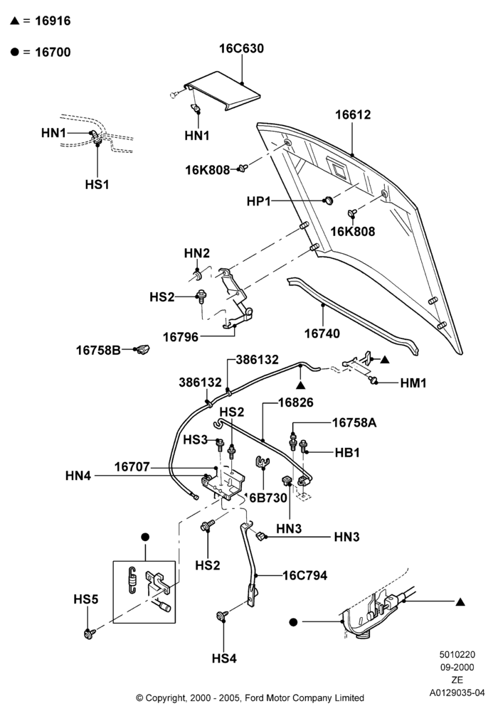 20F - Hood and Related Parts, GT; 18/SEP/2000-05/SEP/2001