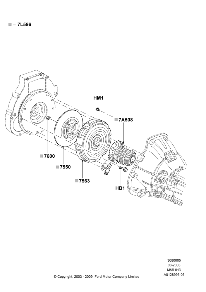 05B - Clutch, 4.0L V6 12V SOHC EFI, 5 Spd Man Trans  - R1HD; 04/AUG/2003-16/DEC/2011