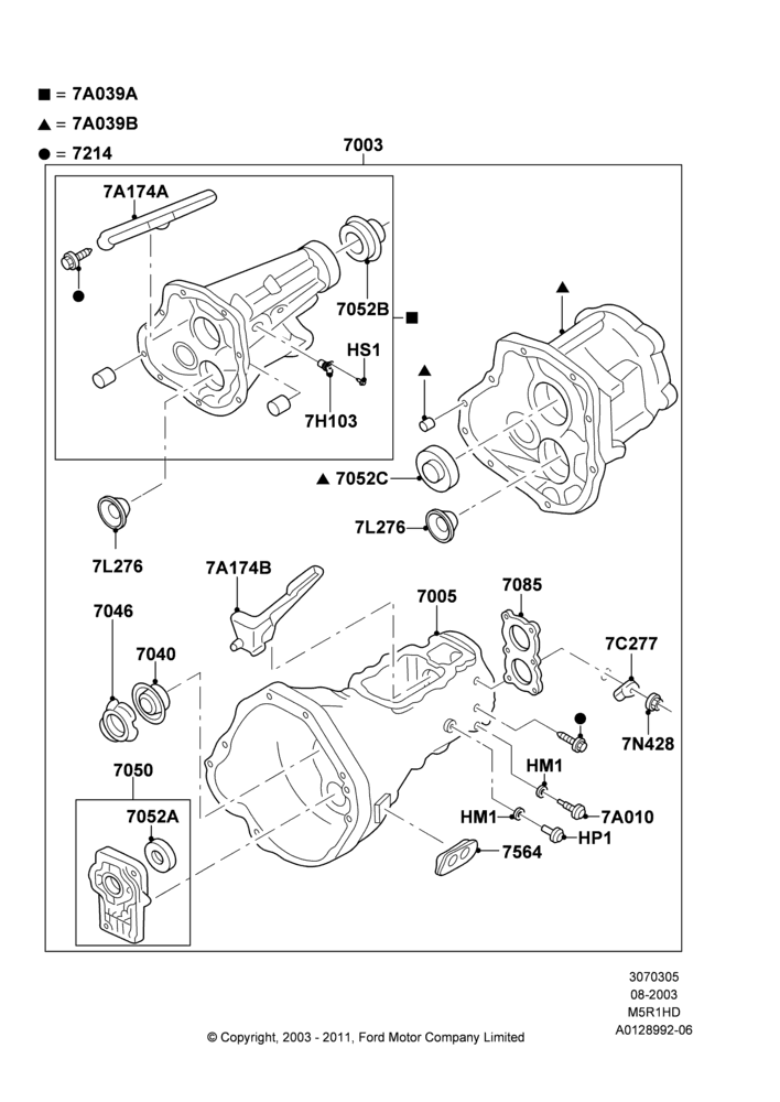 05C - Manual Transmission and Case, 4.0L V6 12V SOHC EFI; 04/AUG/2003-16/DEC/2011