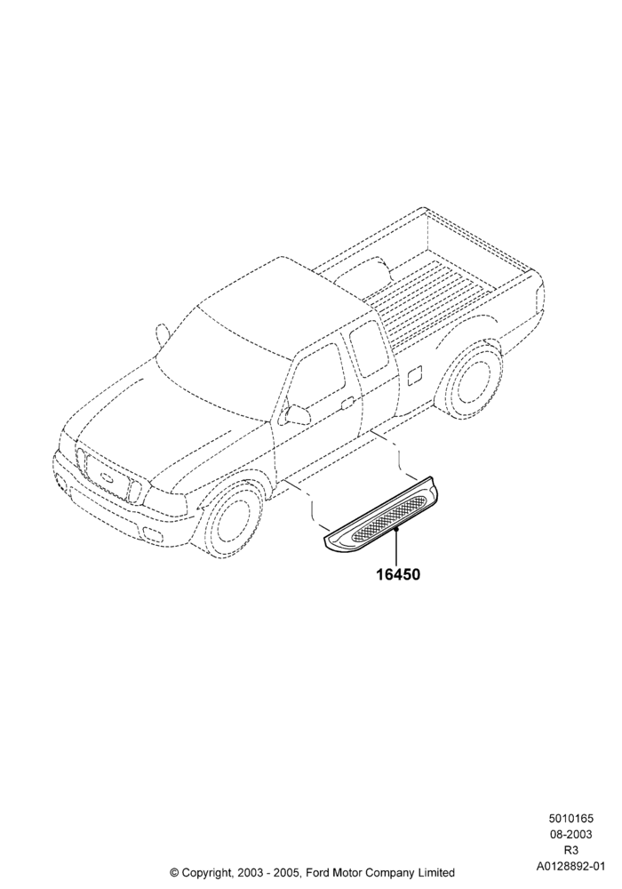 65XA - Running Boards/Side Steps, Accessory, Moulded; 04/AUG/2003-08/AUG/2005