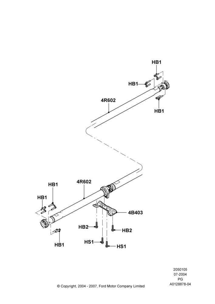 05A - Drive Shaft - Rear Axle Drive; 12/JUL/2004-30/APR/2007