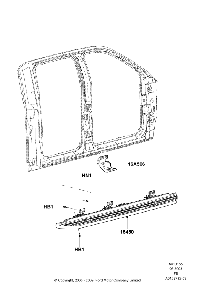 65F - Running Boards/Side Steps, Crew Cab, King Ranch Version Package, Runng Boards-Platform-Accent Color, Production Molded Boards; 23/AUG/2004-23/DEC/2014