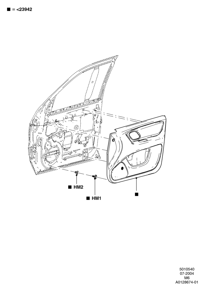 40 - Front Door Trim Panels; 26/JUL/2004-01/MAY/2006