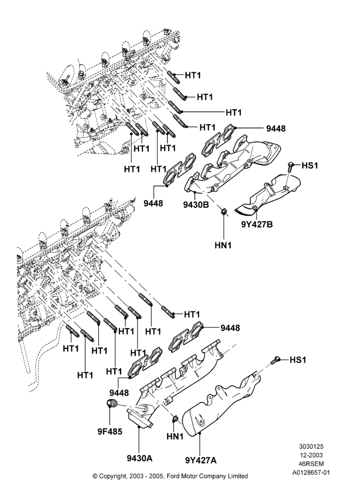 Exhaust Manifold, All LHD Territories, Romeo 4.6 SOHC EFI