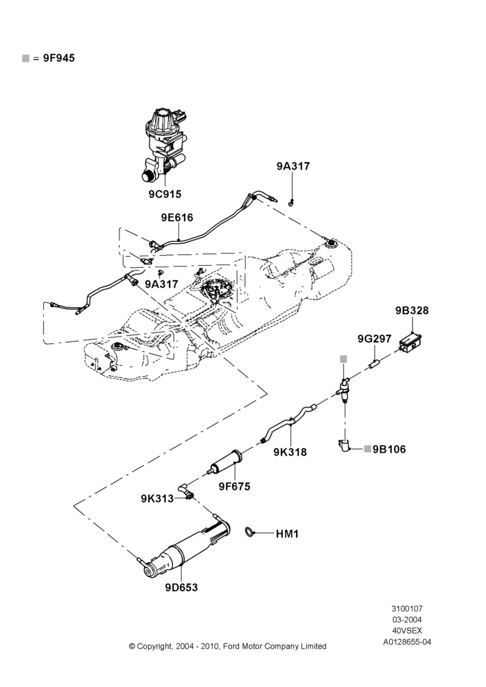 07J - Fuel Vapour System, (+)"Canada", (+)"Mexico", 4.0L V6 12V SOHC EFI, US MARKETS; 01/MAR/2004-19/JUL/2005