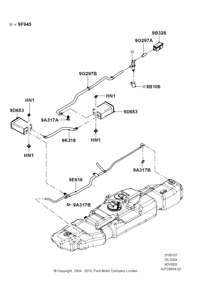 07I - Fuel Vapour System, 4.0L V6 12V SOHC EFI; 04/AUG/2003-01/MAR/2004