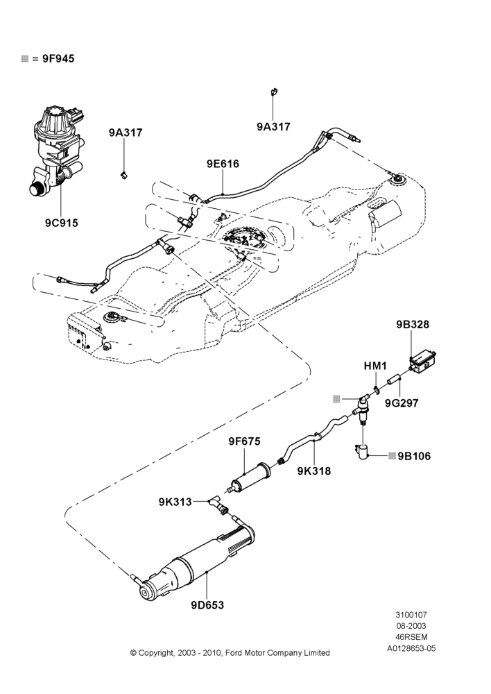 07D - Fuel Vapour System, Romeo 4.6 SOHC EFI; 04/AUG/2003-19/JUL/2005