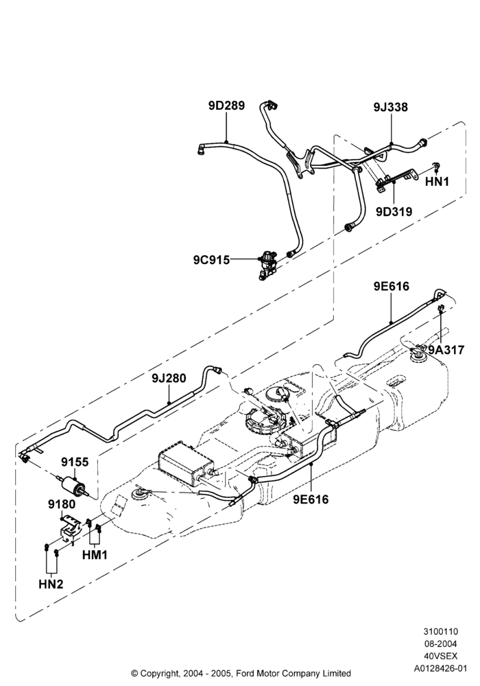 10Q - Fuel Lines, (+)"Canada", (+)"Mexico", 4.0L V6 12V SOHC EFI, US MARKETS; 01/MAR/2004-16/DEC/2010