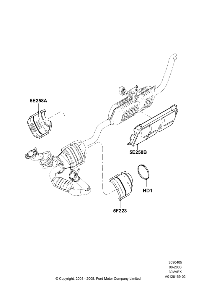 Heat Shields - Exhaust System, 3.0 V6 12V OHV EFI