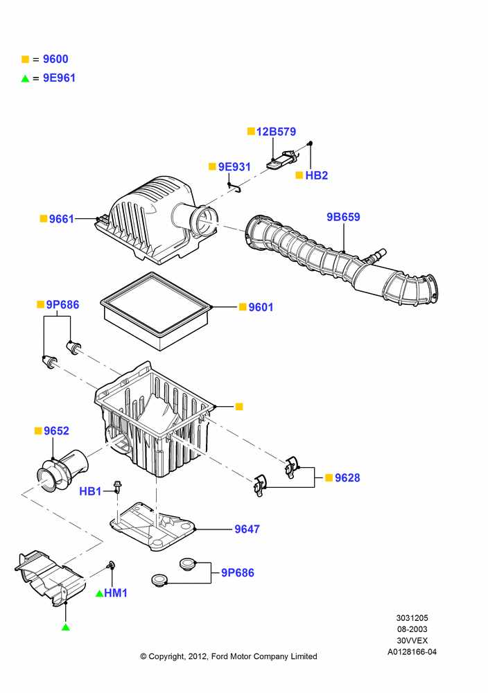 05 - Air Cleaner, 3.0 V6 12V OHV EFI; 04/AUG/2003-18/AUG/2008