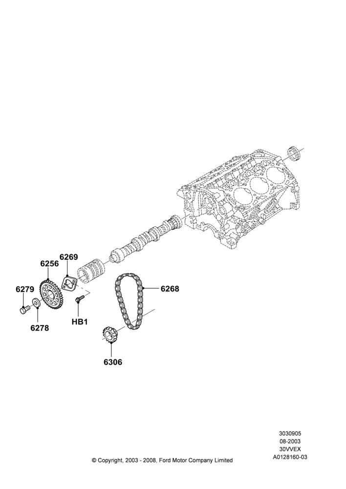 Timing Gear, 3.0 V6 12V OHV EFI