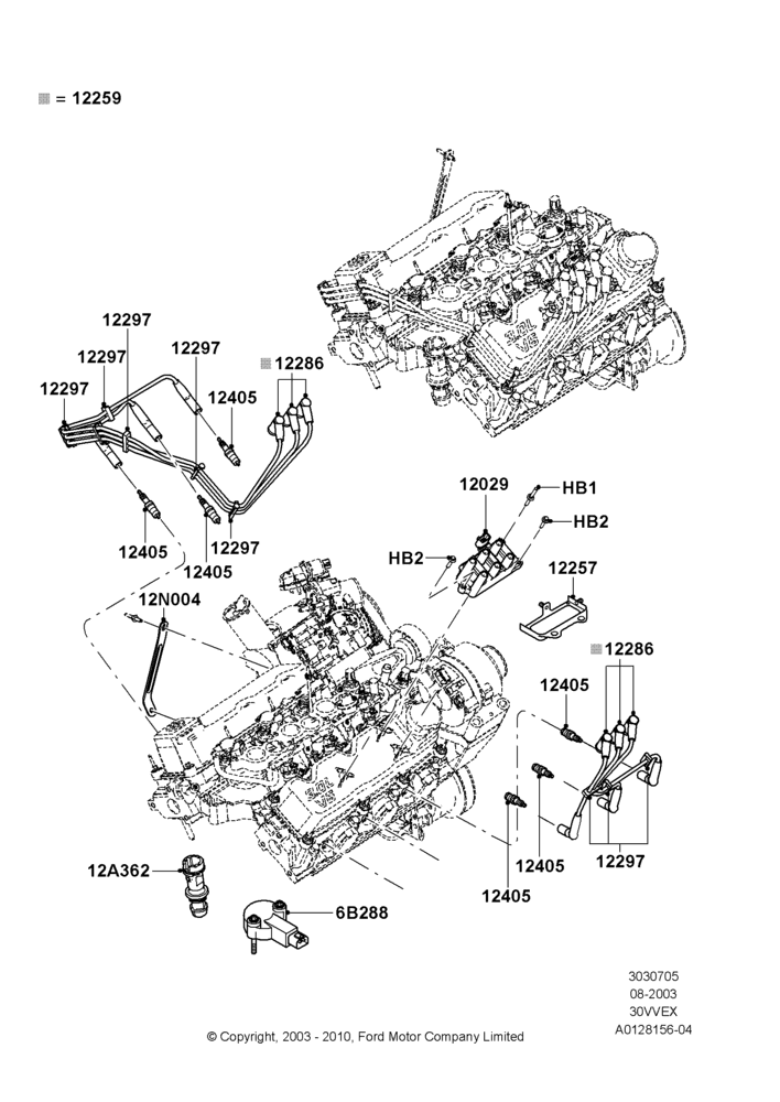 05 - Ignition Coil and Wires/Spark Plugs, 3.0 V6 12V OHV EFI; 04/AUG/2003-18/AUG/2008