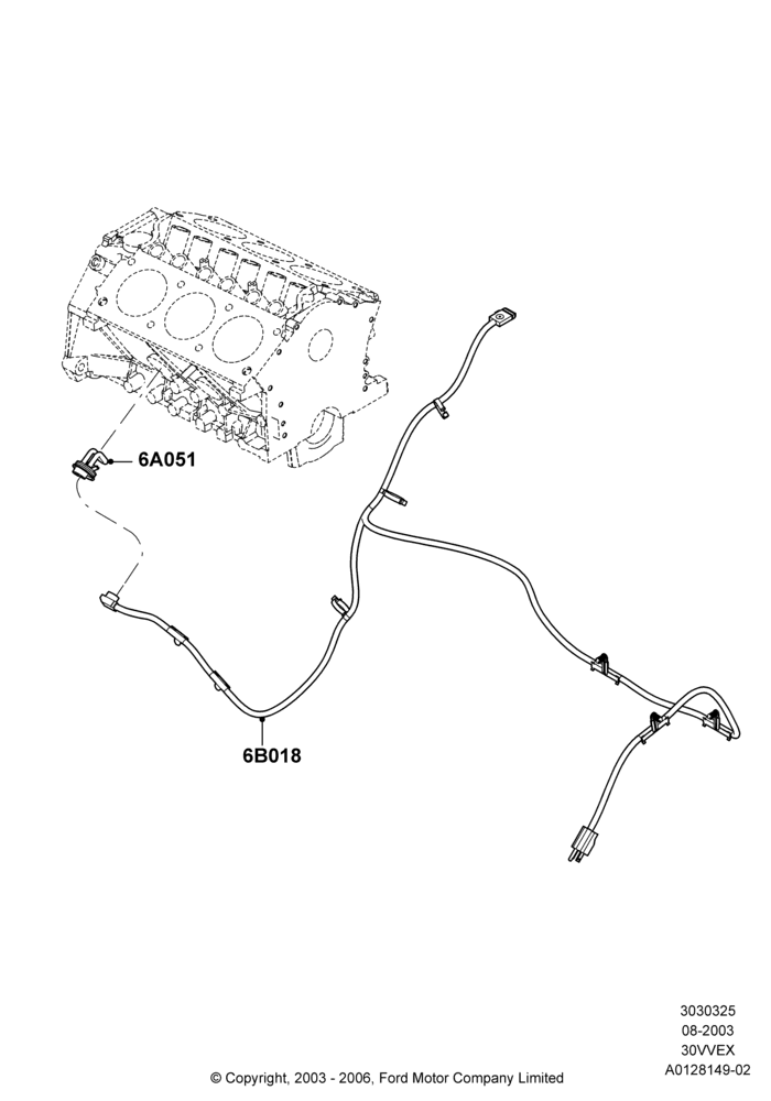 25 - Engine Heater, 3.0 V6 12V OHV EFI; 04/AUG/2003-18/AUG/2008