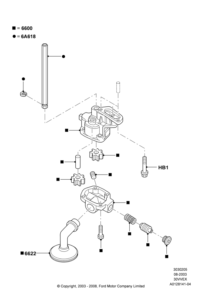 05 - Oil Pump, 3.0 V6 12V OHV EFI; 04/AUG/2003-18/AUG/2008