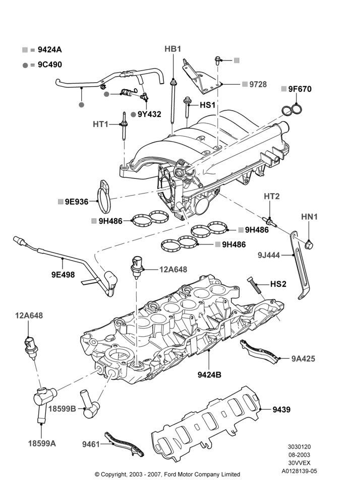 20 - Intake Manifold, 3.0 V6 12V OHV EFI; 04/AUG/2003-18/AUG/2008