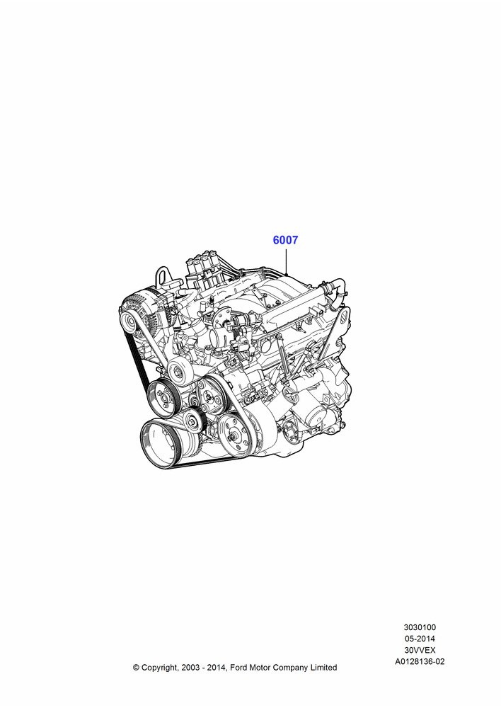00 - Engine Assy Fully Dressed, 3.0 V6 12V OHV EFI; 04/AUG/2003-18/AUG/2008