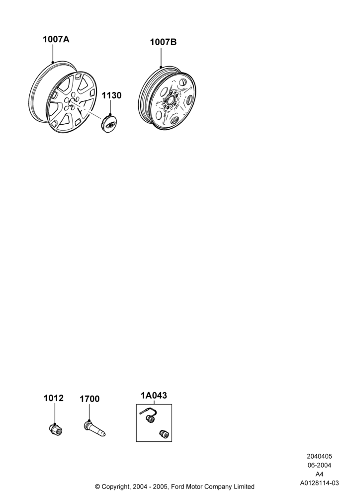 05B - Wheels, With 17" Wheels; 25/AUG/2003-22/JUN/2004