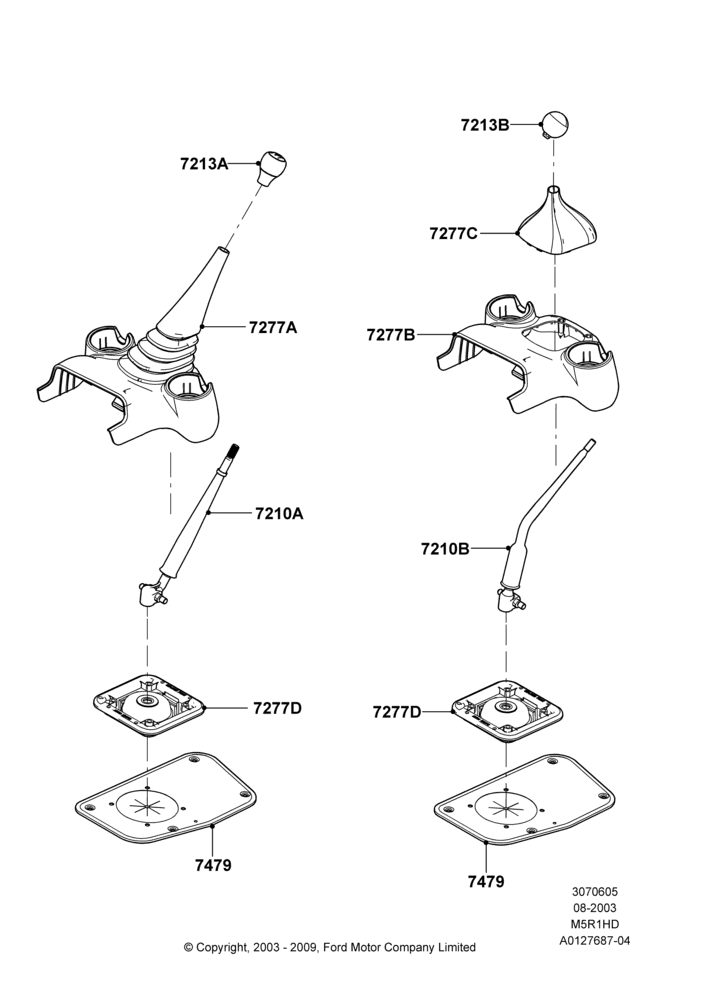 05C - Gear Change Lever - Manual Trans, 4.0L V6 12V SOHC EFI, 5 Spd Man Trans  - R1HD, Upper Shift Lever; 04/AUG/2003-16/DEC/2011