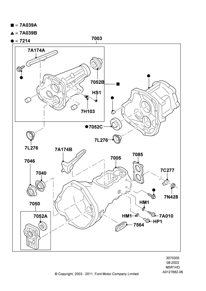 05B - Manual Transmission and Case, 3.0 V6 12V OHV EFI; 04/AUG/2003-18/AUG/2008