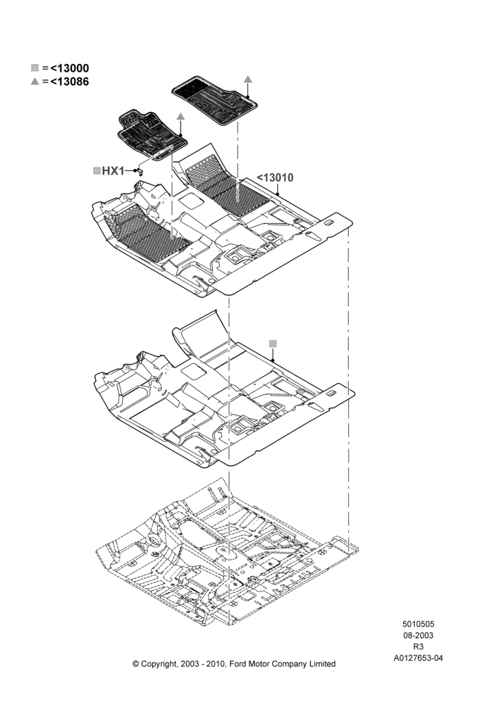 05A - Floor Trim, Regular Cab; 04/AUG/2003-26/JUL/2010