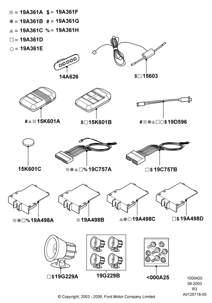20A - Accessory Anti-Theft Devices; 04/AUG/2003-01/MAY/2006