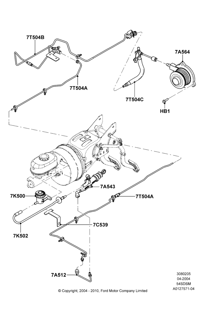 05A - Clutch Master and Slave Cylinders, 5.4L 4V DOHC EFI S/C ALUM V8 G, Manual Transmission; 30/JUN/2004-30/SEP/2006