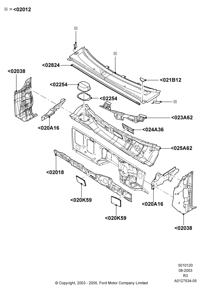 20 - Cowl/Panel and Related Parts; 04/AUG/2003-16/DEC/2011