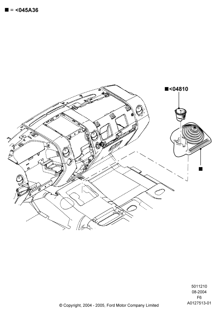 10D - Console - Floor, Consolette - Floor (Manual Trans); 29/NOV/2004-18/AUG/2008