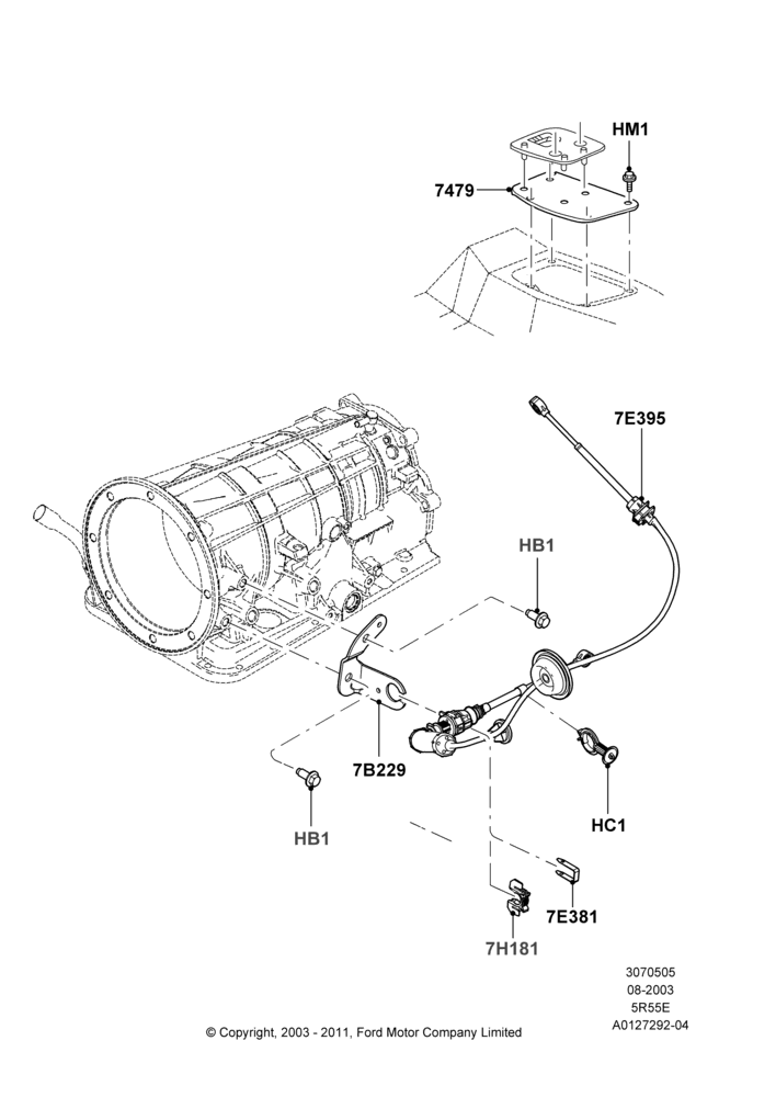 05F - Gear Change-Automatic Transmission, 5R44E/5R55E - 5 Speed Auto Trans, Lower; 04/AUG/2003-16/DEC/2011