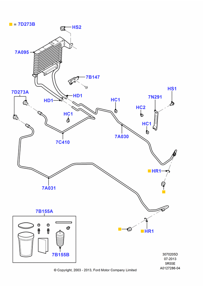 05D - Transmission Cooling Systems, 4.0L V6 12V SOHC EFI, 5R44E/5R55E - 5 Speed Auto Trans; 04/AUG/2003-16/DEC/2011