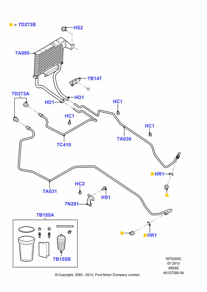05C - Transmission Cooling Systems, 3.0 V6 12V OHV EFI, 5R44E/5R55E - 5 Speed Auto Trans; 04/AUG/2003-16/DEC/2011
