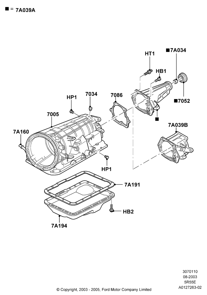 10C - Transmission External Components, 5R44E/5R55E - 5 Speed Auto Trans; 04/AUG/2003-29/AUG/2006