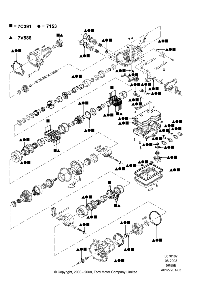 07C - Automatic Transmission Gasket Kits, 5R44E/5R55E - 5 Speed Auto Trans; 04/AUG/2003-16/DEC/2011