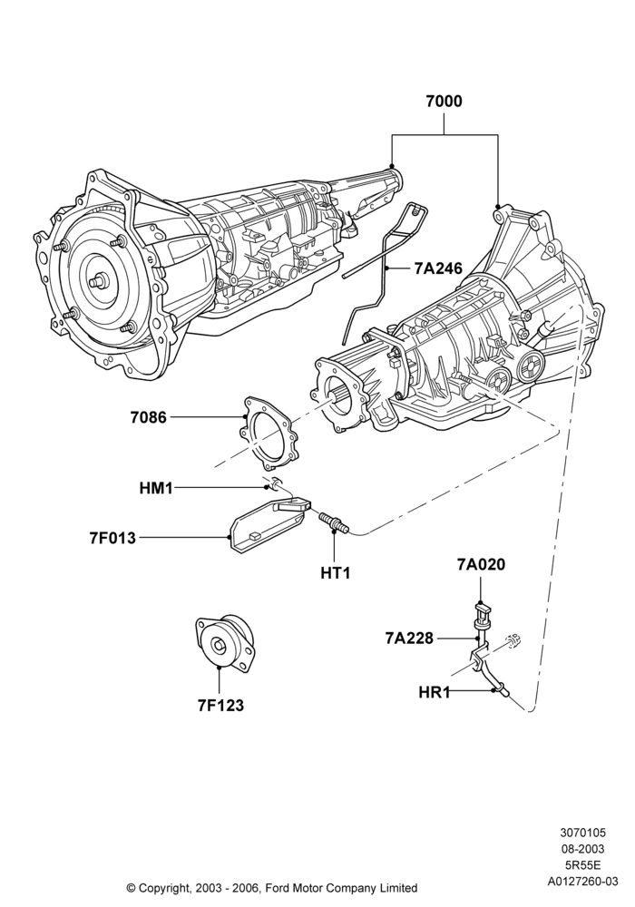 05D - Auto Trans Assy & Speedometer Drive, 4.0L V6 12V SOHC EFI, 5R44E/5R55E - 5 Speed Auto Trans; 04/AUG/2003-16/DEC/2011