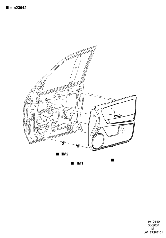 40D - Front Door Trim Panels, Lincoln/Mercury Series; 16/AUG/2004-01/MAY/2006