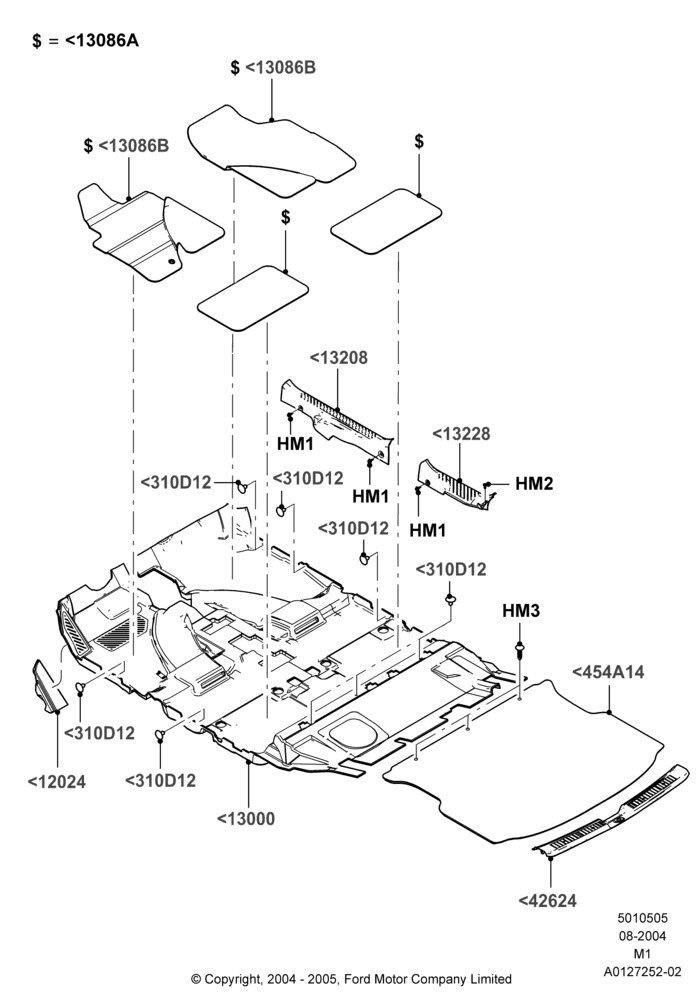 05D - Floor Trim, Lincoln/Mercury Series, Production Installed; 16/AUG/2004-01/MAY/2006