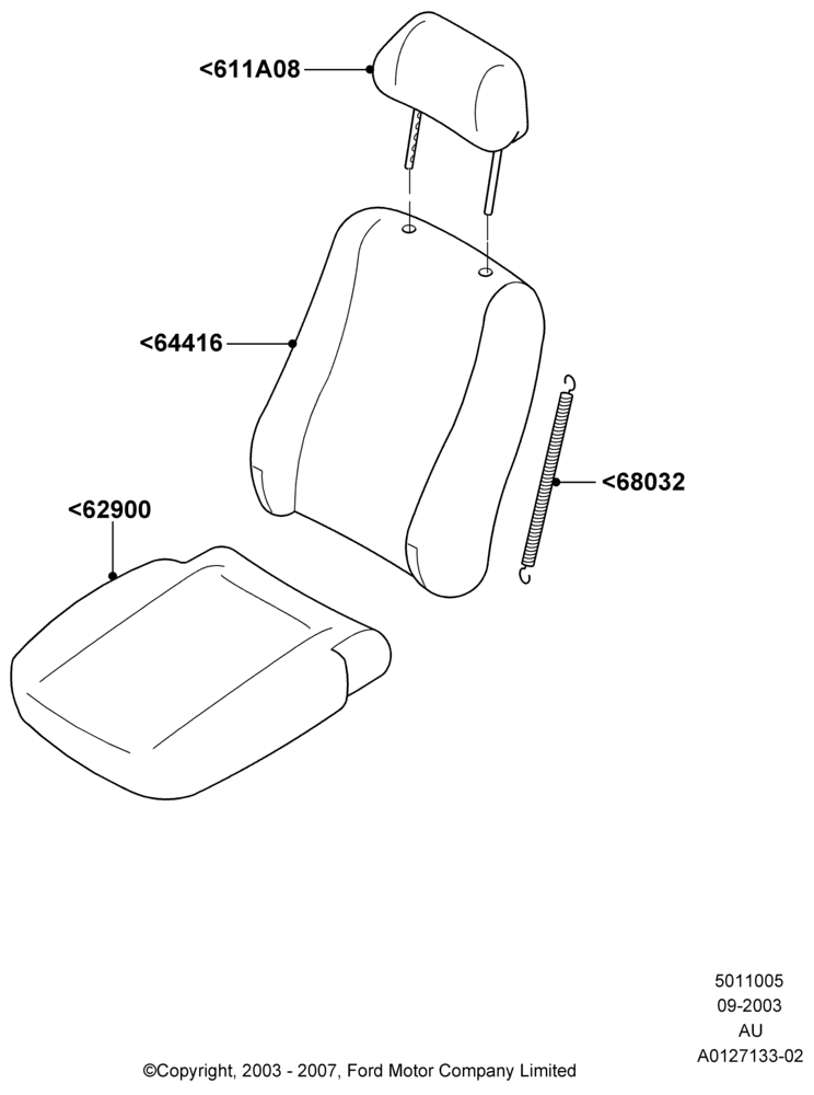 05B - Front Seat Covers, 4 Door Sedan, 4 Door Wagon; 04/SEP/2003-05/APR/2004