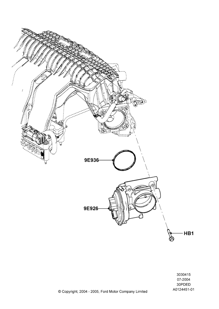 15D - Throttle Housing, 3.0 V6 24V DOHC EFI Modular; 12/JUL/2004-04/JUN/2007