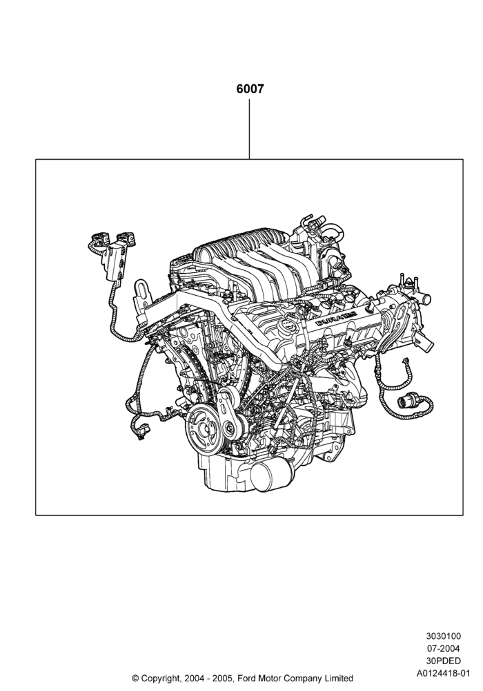 00C - Engine Assy Fully Dressed, 3.0 V6 24V DOHC EFI Modular; 12/JUL/2004-04/JUN/2007