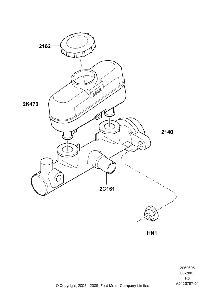 05A - Master Cylinder - Brake System; 04/AUG/2003-01/MAY/2006